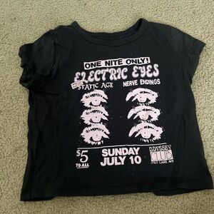 Hollister Black and Pink Short Sleeve Tee with Graphic Design